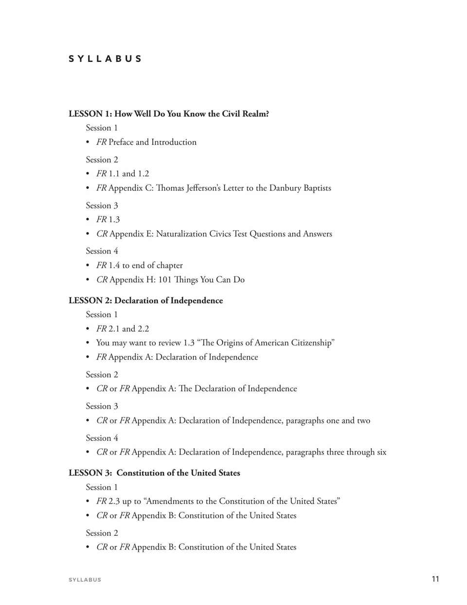 The syllabus