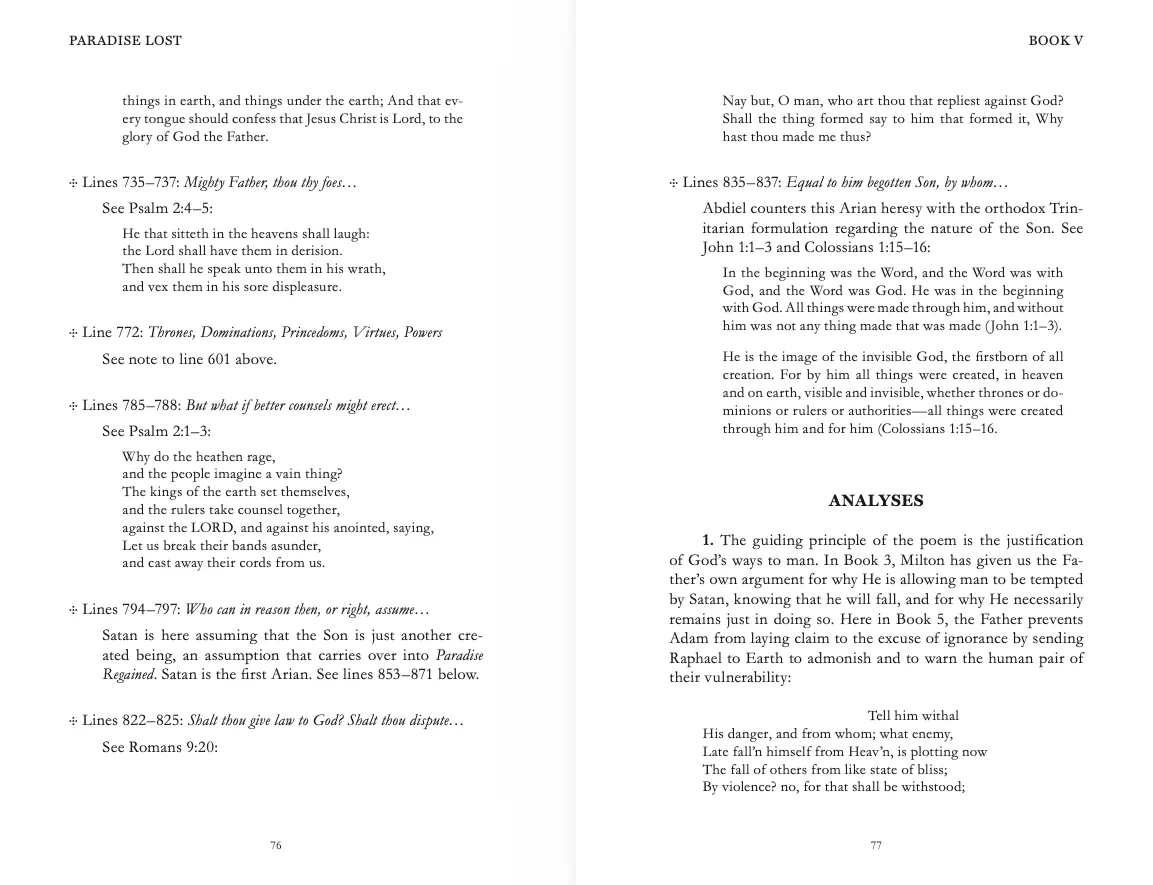 Inside a Reader’s Guide: summary, textual notes, analyses, discussion questions