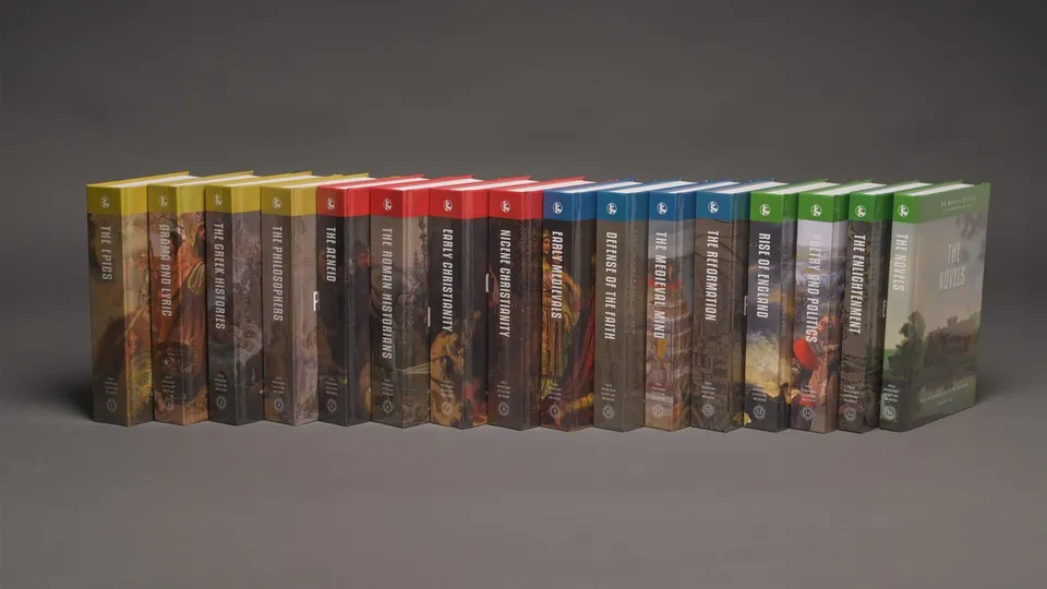 The Old Western Culture Readers on a shelf